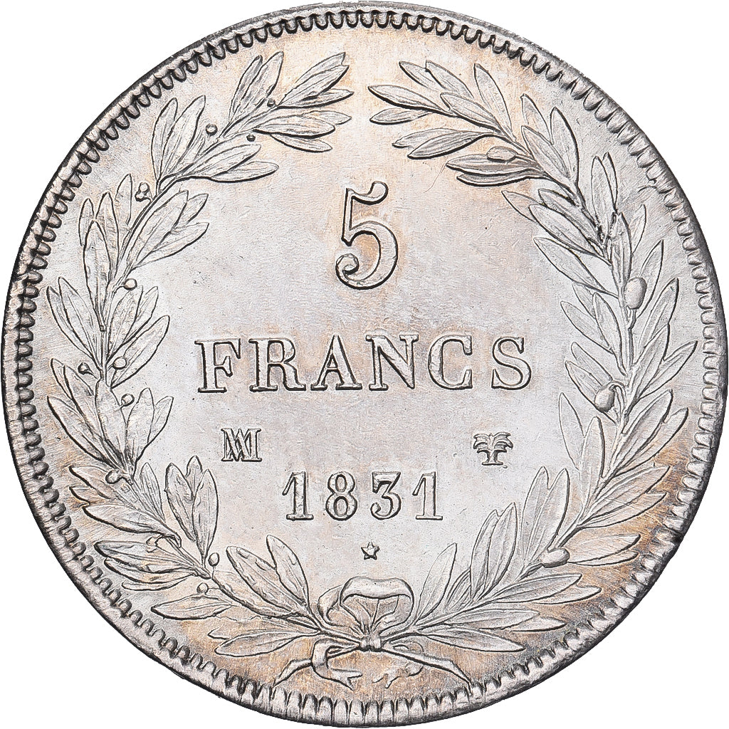 Francia, 5 Francs, Louis-Philippe, 1831, Marseilles, Argento, BB, Gadoury:676