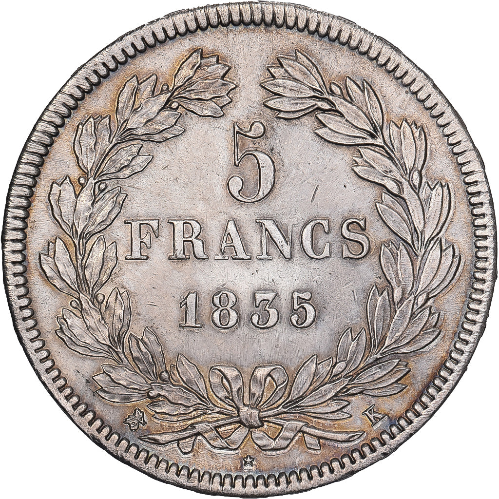 Frankrijk, Louis-Philippe, 5 Francs, 1835, Bordeaux, Zilver, PR, Gadoury:678