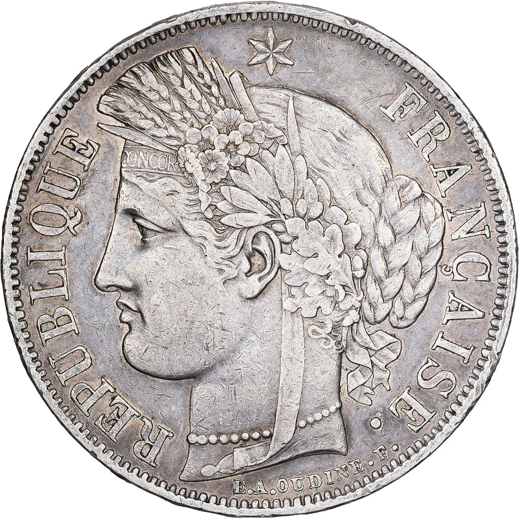 Francja, 5 Francs, Cérès, 1849, Paris, Srebro, VF(30-35), Gadoury:719
