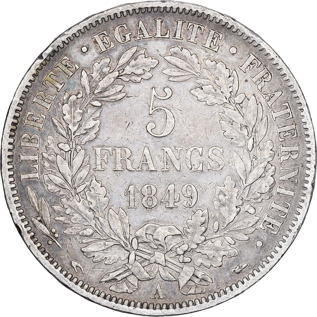 Francja, 5 Francs, Cérès, 1849, Paris, Srebro, VF(30-35), Gadoury:719