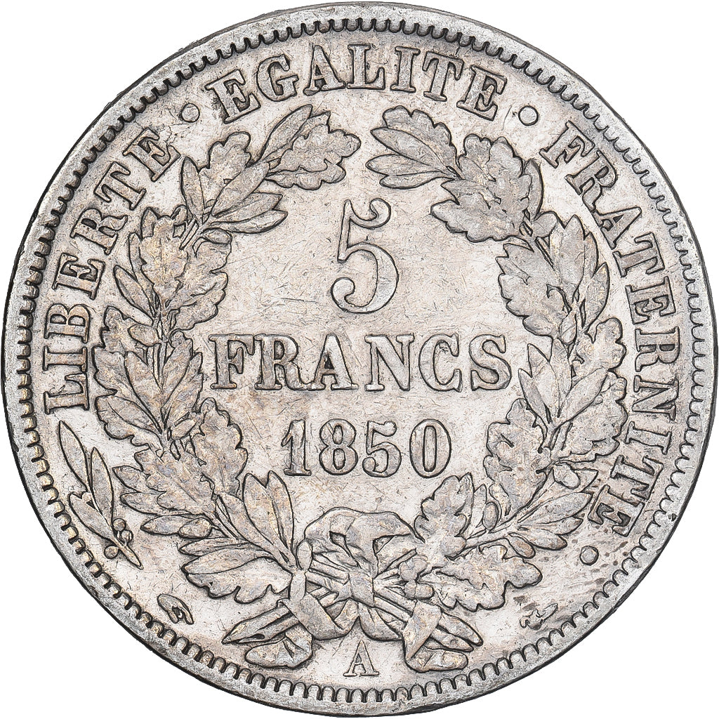 Frankreich, 5 Francs, Cérès, 1850, Paris, Silber, S+, Gadoury:719, KM:761.1