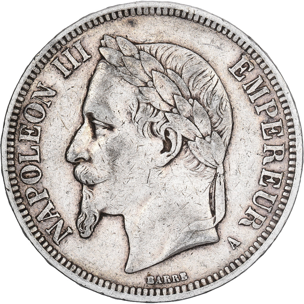 Francja, Napoleon III, 5 Francs, Napoléon III, 1862, Paris, Srebro, EF(40-45)