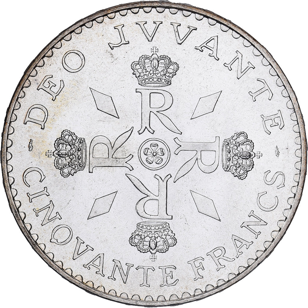 Monaco, Rainier III, 50 Francs, 1974, Argento, SPL, KM:152.1