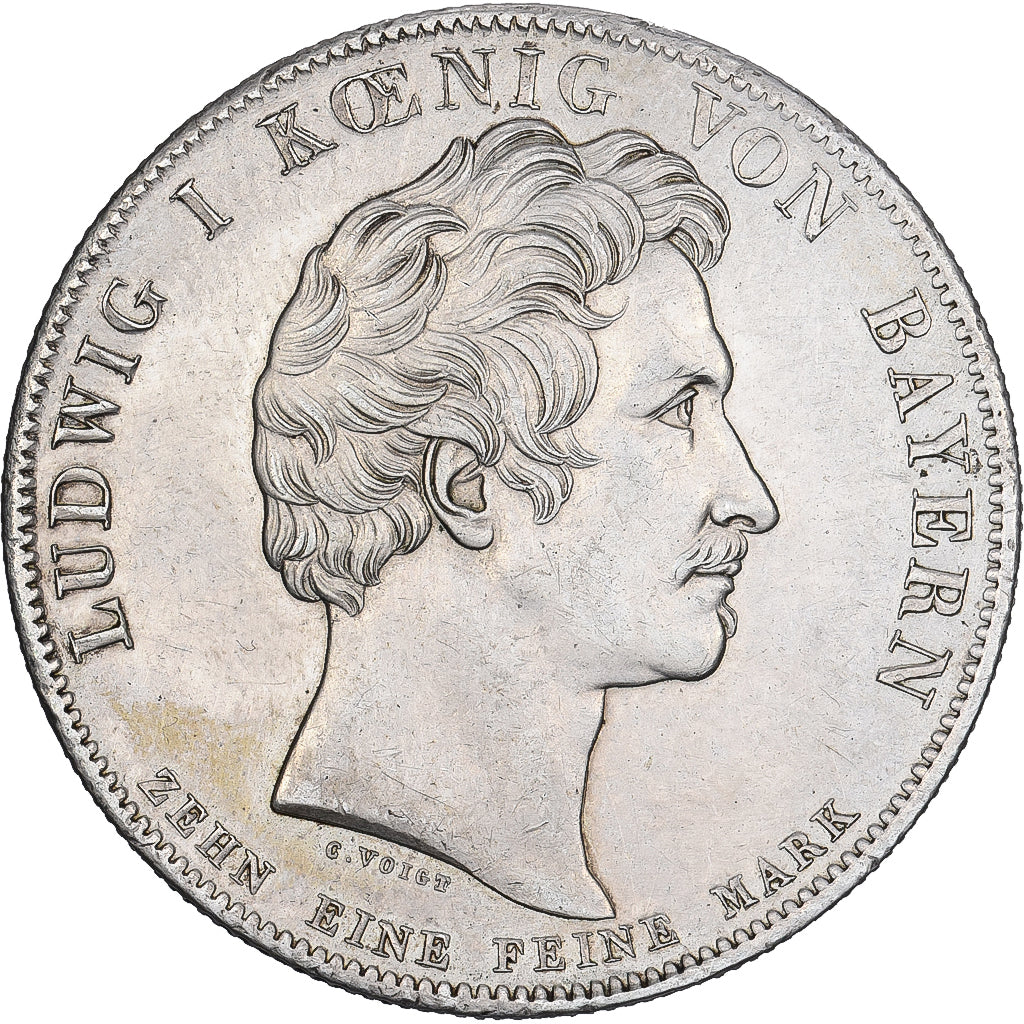 Deutsch Staaten, BAVARIA, Ludwig I, Thaler, 1836, Munich, Silber, SS+, KM:786