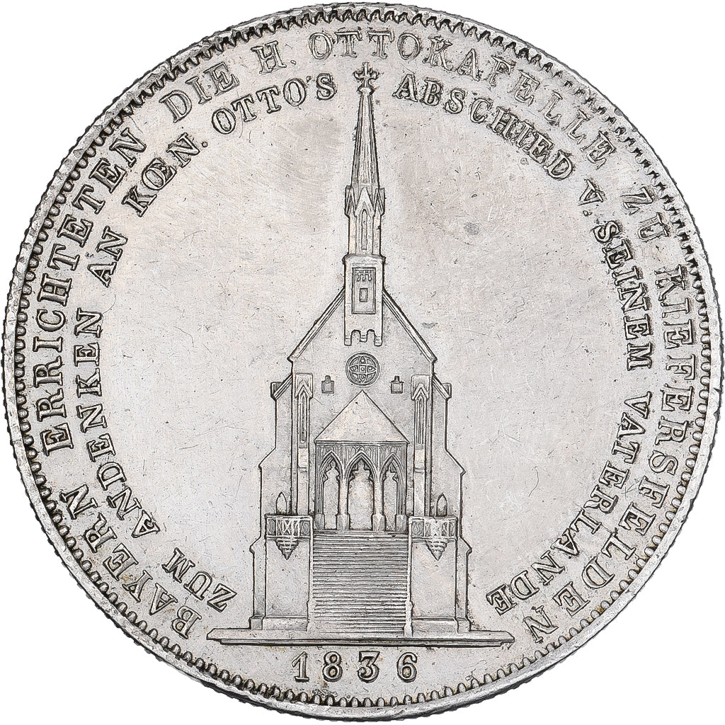 Deutsch Staaten, BAVARIA, Ludwig I, Thaler, 1836, Munich, Silber, SS+, KM:786