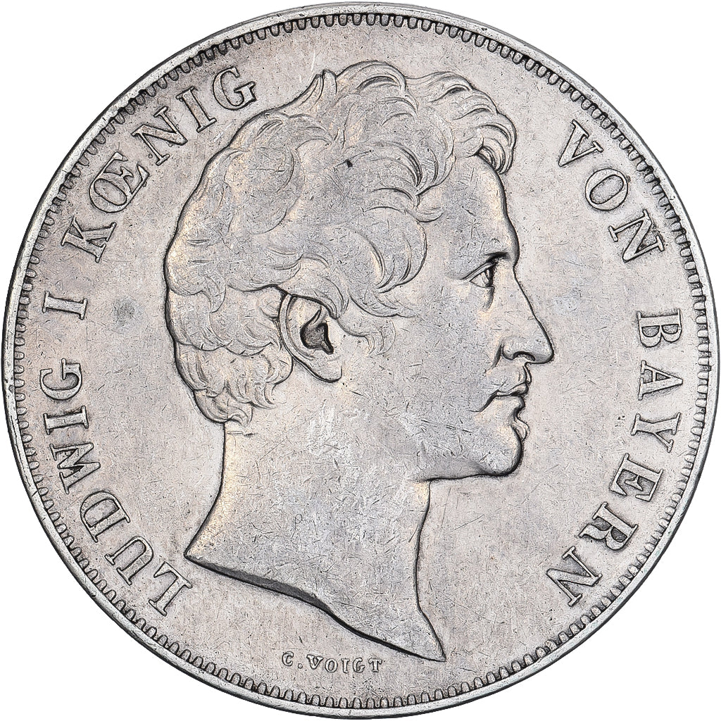 Stati tedeschi, BAVARIA, Ludwig I, 2 Thaler, 3-1/2 Gulden, 1842, Munich