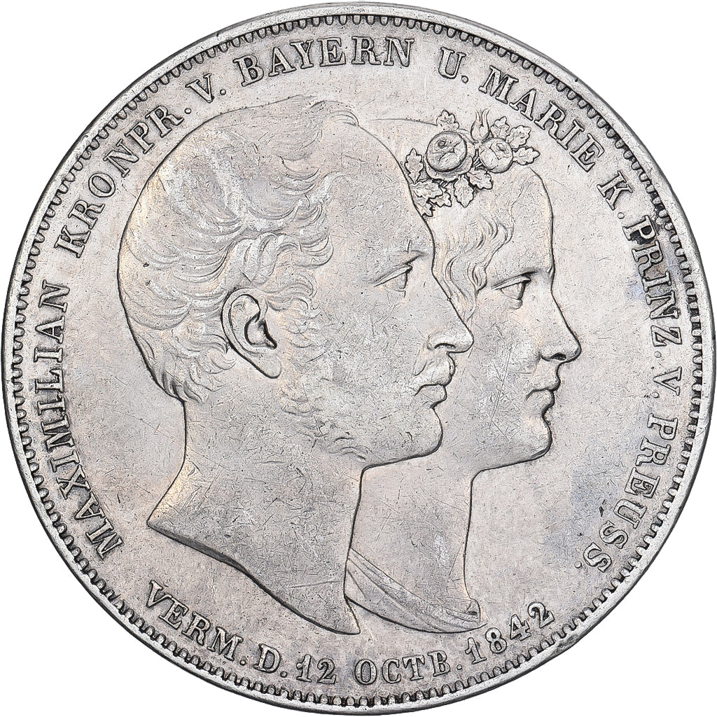 Stati tedeschi, BAVARIA, Ludwig I, 2 Thaler, 3-1/2 Gulden, 1842, Munich