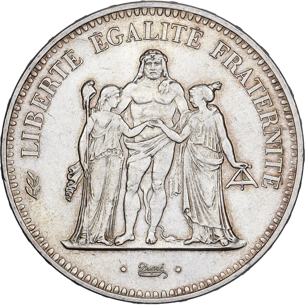 France, 50 Francs, Hercule, 1974, Hybrid issue, Silver, AU(55-58), Gadoury:882a