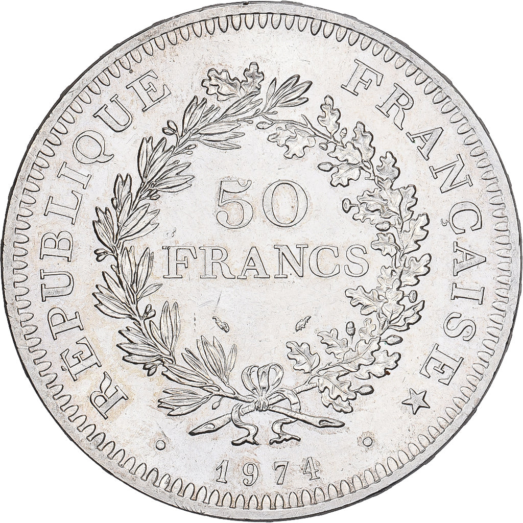 Frankreich, 50 Francs, Hercule, 1974, Hybrid issue, Silber, VZ+, Gadoury:882a
