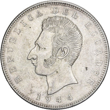 Ecuador, 5 Sucres, Cinco, 1944, Mexico City, Plata, MBC+, KM:79