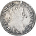 France, Louis XIV, 1/2 Ecu, 1/2 Écu à la mèche longue, 1649, Nantes, Argent