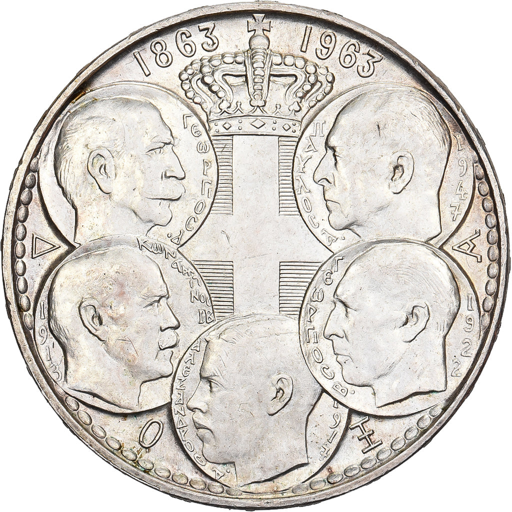 Grécia, Pavel I, 30 Drachmai, 1963, Paris, Prata, AU(55-58)