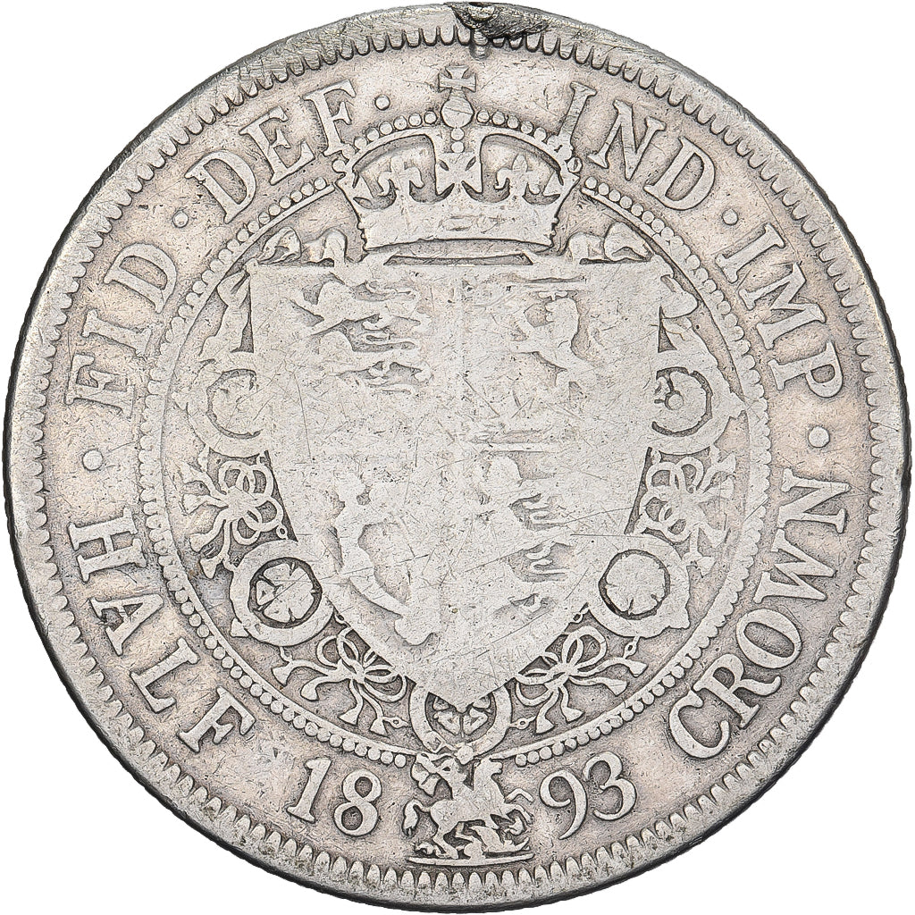 Großbritannien, Victoria, 1/2 Crown, 1893, Silber, SGE+, KM:782