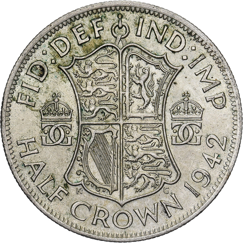 Großbritannien, George VI, 1/2 Crown, 1942, Silber, SS+, KM:856