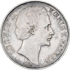 Deutsch Staaten, BAVARIA, Ludwig II, Thaler, 1871, Munich, Silber, SS, KM:889