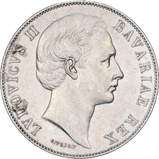 Deutsch Staaten, BAVARIA, Ludwig II, Thaler, Undated (1865), Munich, Silber