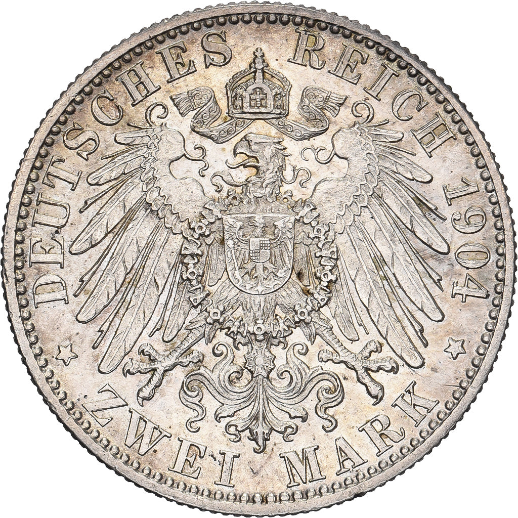 Coin, German States, WURTTEMBERG, Wilhelm II, 2 Mark, 1904, Freudenstadt