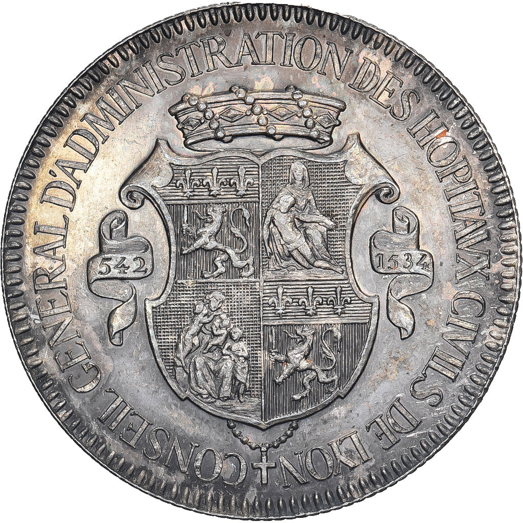 France, Token, Childebert , Administration des Hopitaux de Lyon, Silver