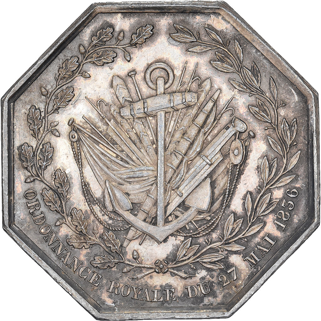 Francia, ficha, L’Union des Ports, 1836, Argento, SPL-