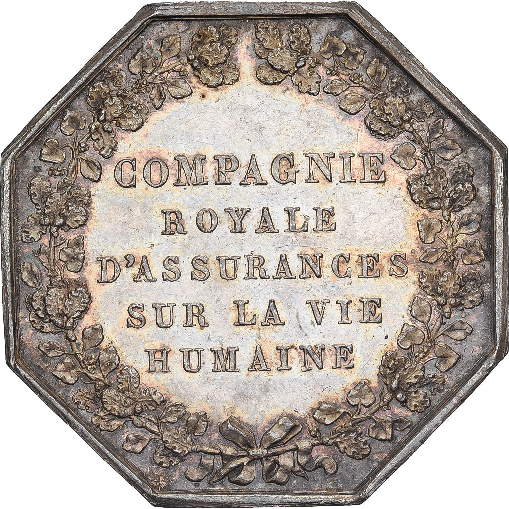 França, Token, La Compagnie Royale d’Assurances, 1830, Prata, MS(60-62)
