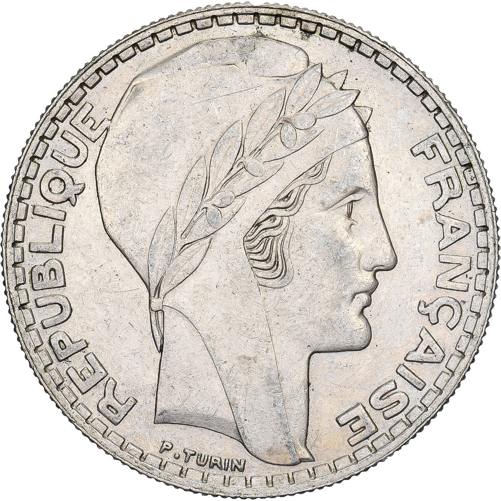 França, 20 Francs, Turin, 1933, Prata, AU(55-58), Gadoury:852, KM:879