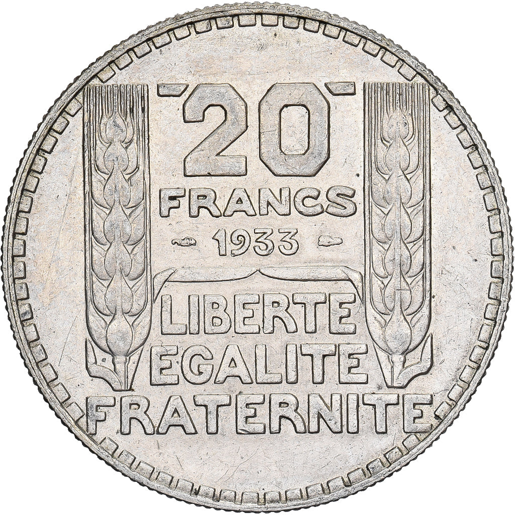 França, 20 Francs, Turin, 1933, Prata, AU(55-58), Gadoury:852, KM:879
