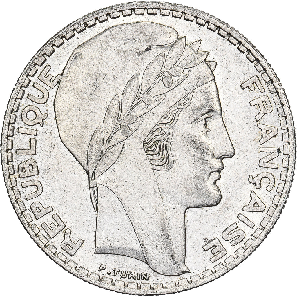 Frankrijk, 20 Francs, Turin, 1934, Paris, Zilver, PR+, Gadoury:852, KM:879
