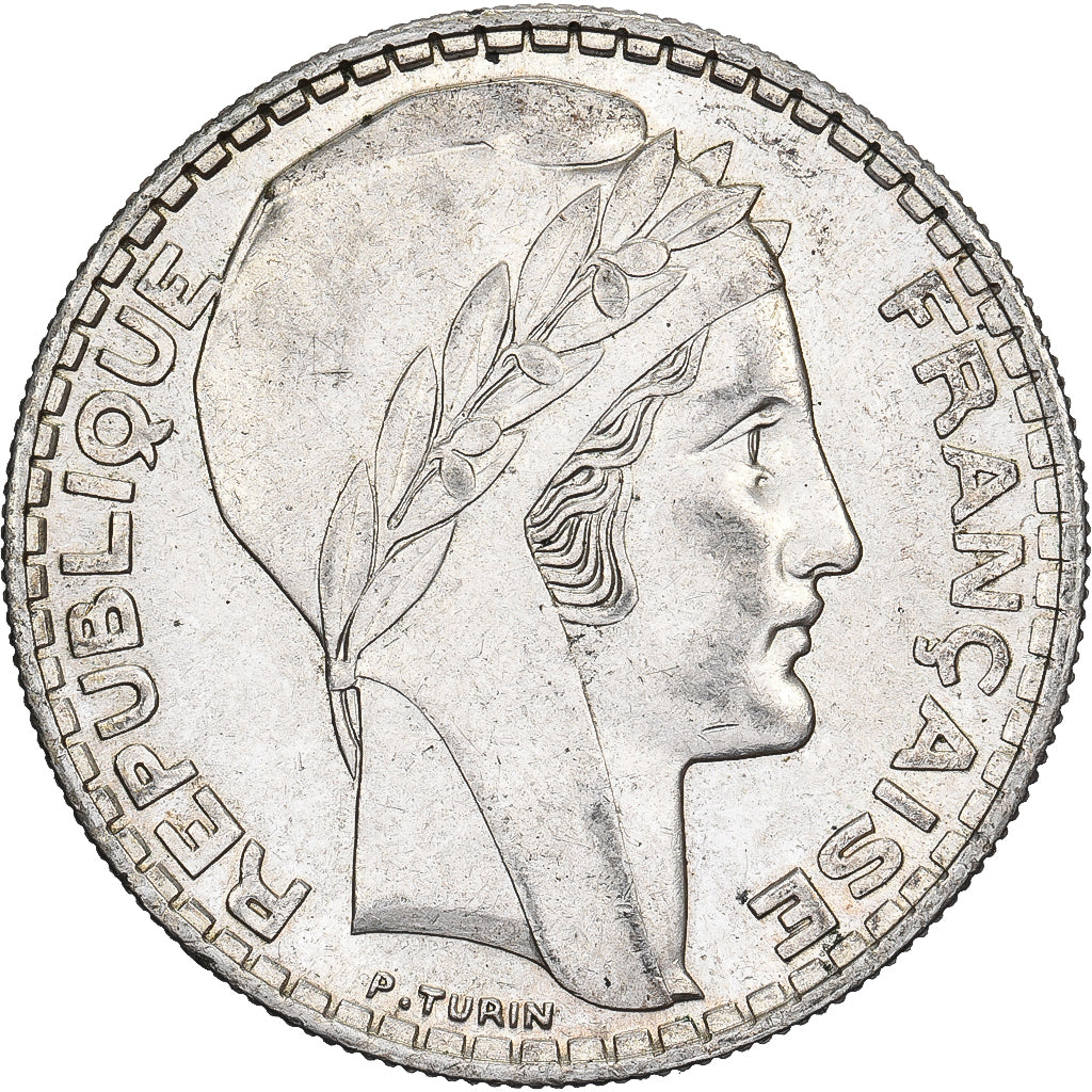 França, 20 Francs, Turin, 1938, Paris, Prata, AU(50-53), Gadoury:852, KM:879