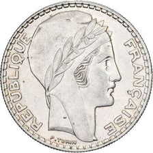 França, 20 Francs, Turin, 1938, Paris, Prata, AU(55-58), Gadoury:852, KM:879