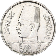 Egitto, Farouk, 10 Piastres, 1937/AH1356, British Royal Mint, Argento, BB