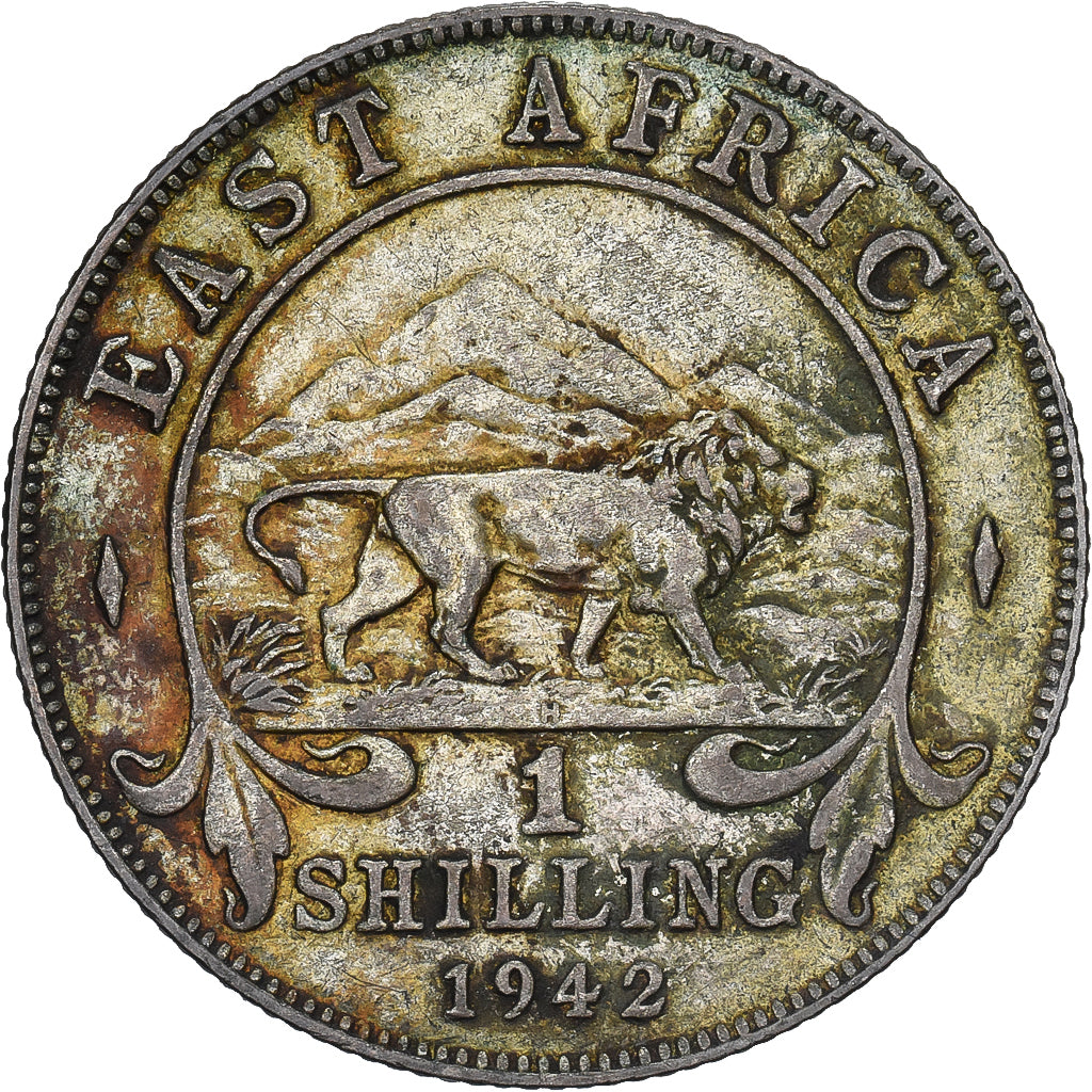 British East Africa, George VI, Shilling, 1942, Silver, EF(40-45), KM:28.3