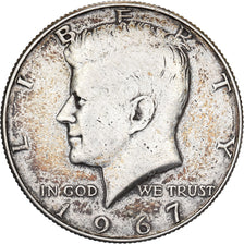 Stati Uniti, Kennedy, Half Dollar, 1967, Philadelphia, Argento, MB+, KM:202a