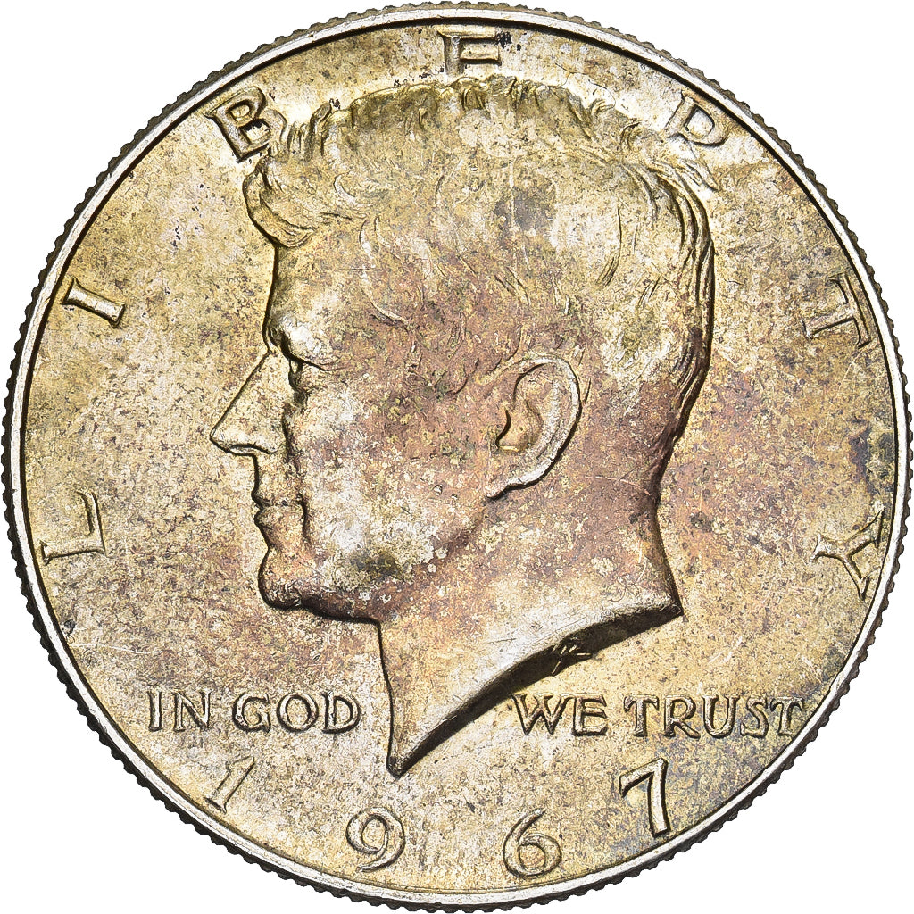 Verenigde Staten, Kennedy, Half Dollar, 1967, Philadelphia, Zilver, ZF, KM:202a
