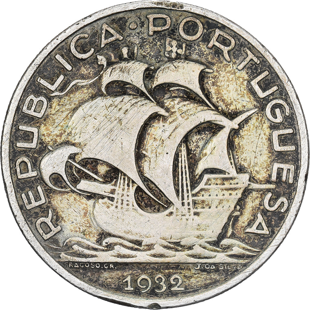 Portugal, 10 Escudos, 1932, Silber, S+, KM:582