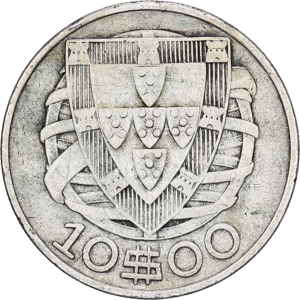 Portugal, 10 Escudos, 1932, Silber, S+, KM:582