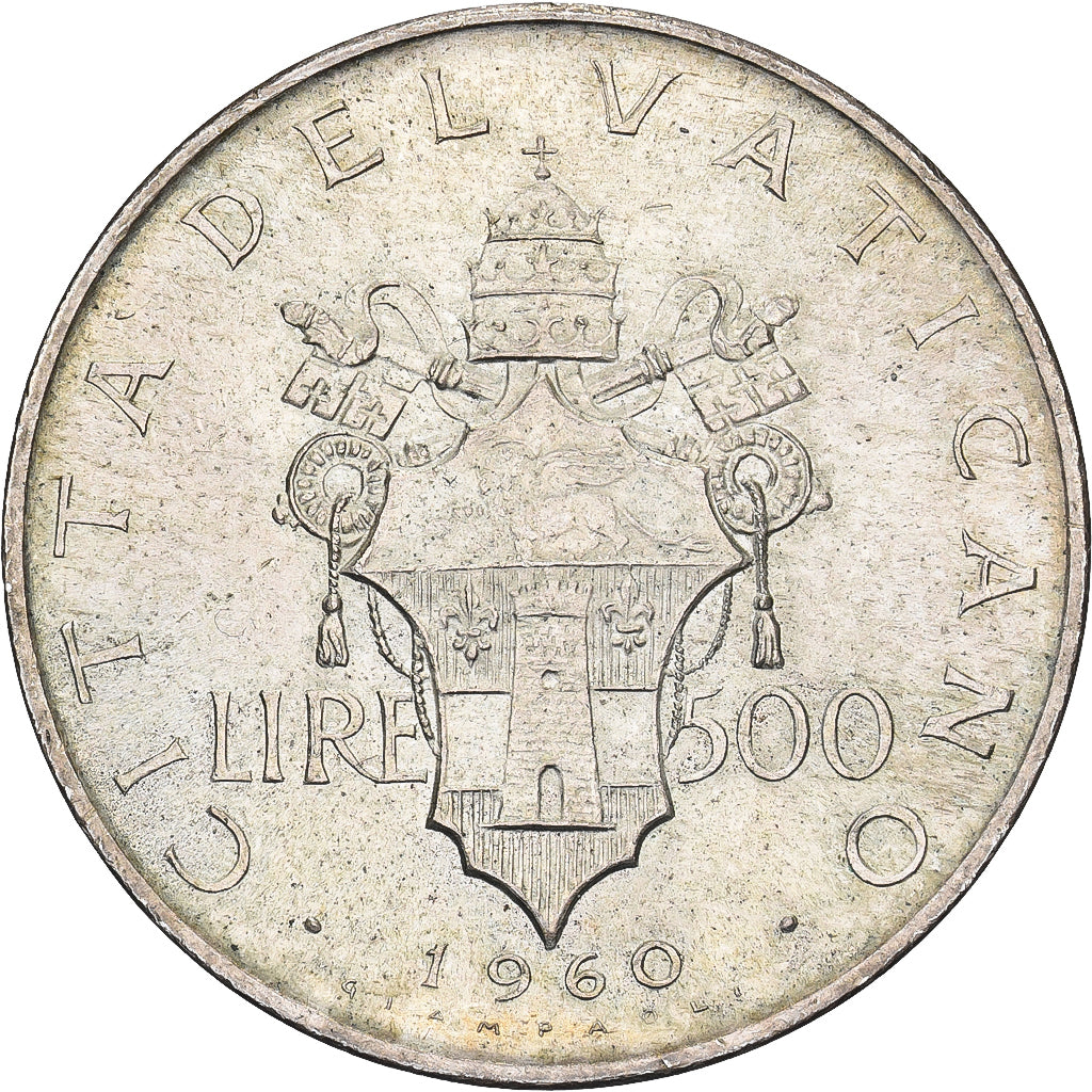Vatican, John XXIII, 500 Lire, 1960, Argent, SUP+, KM:65.2