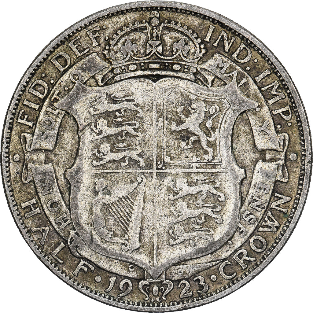 United Kingdom, George V, 1/2 Crown, 1923, London, Silber, S+, KM:818.1a