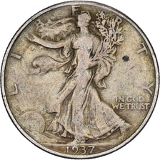 Stati Uniti, Half Dollar, Walking Liberty Half Dollar, 1937, U.S. Mint, Argento
