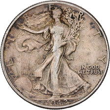 Stati Uniti, Half Dollar, Walking Liberty, 1942, U.S. Mint, Argento, MB+, KM:142