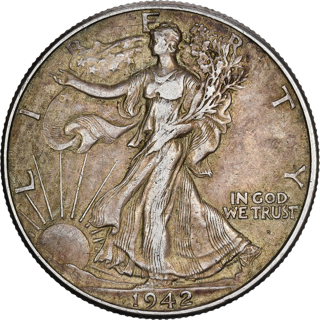 Stati Uniti, Half Dollar, Walking Liberty, 1942, U.S. Mint, Argento, MB+, KM:142