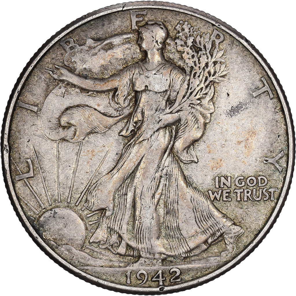 Stati Uniti, Half Dollar, Walking Liberty, 1942, U.S. Mint, Argento, MB+, KM:142