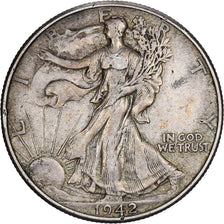 Stati Uniti, Half Dollar, Walking Liberty, 1942, U.S. Mint, Argento, MB+, KM:142