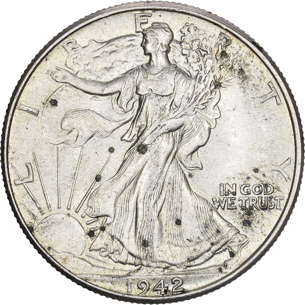 États-Unis, Half Dollar, Walking Liberty, 1942, U.S. Mint, Argent, TTB, KM:142
