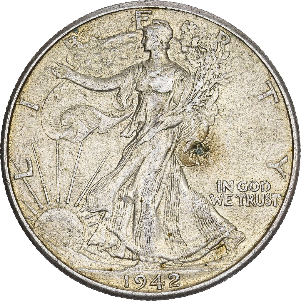 Stati Uniti, Half Dollar, Walking Liberty, 1942, U.S. Mint, Argento, BB, KM:142