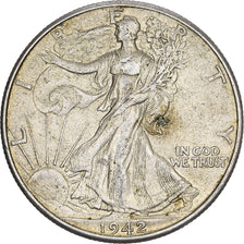Stati Uniti, Half Dollar, Walking Liberty, 1942, U.S. Mint, Argento, BB, KM:142