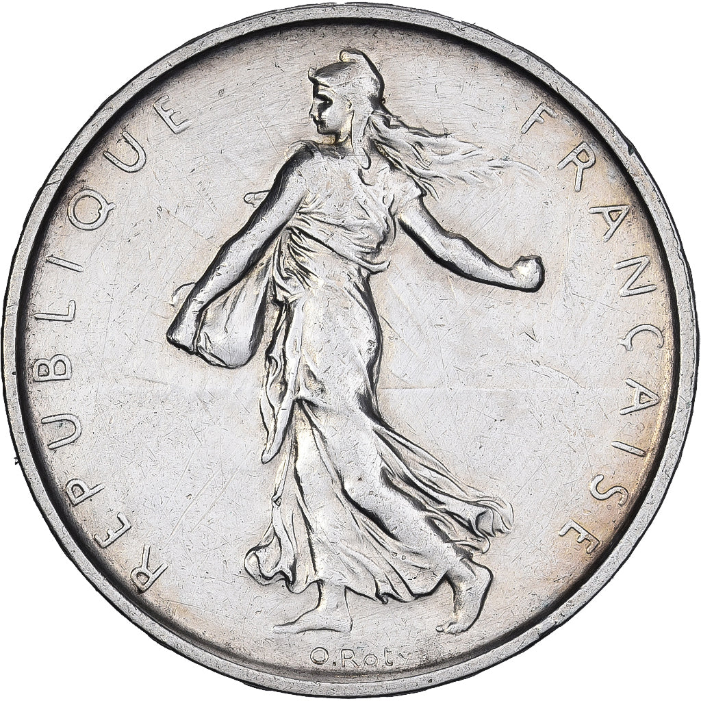 Frankreich, 5 Francs, Semeuse, 1967, Paris, Silber, SS, Gadoury:770, KM:926