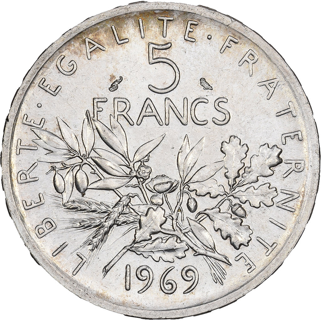 France, 5 Francs, Semeuse, 1969, Paris, Argent, SUP, KM:926