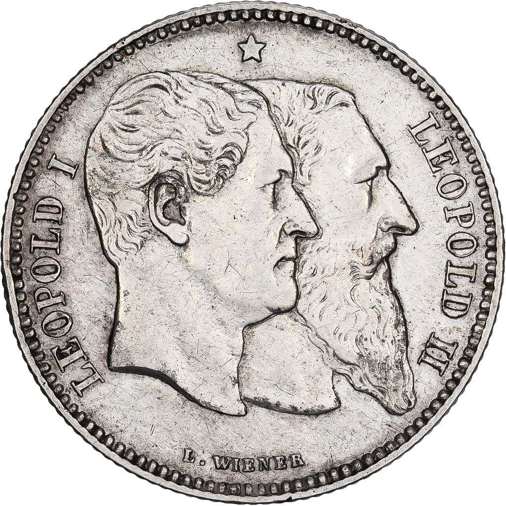 Belgien, Leopold II, 2 Francs, 2 Frank, 1880, Silber, SS+, KM:39