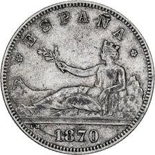 Spanien, Provisional Government, 2 Pesetas, 1870, Madrid, Silber, SS, KM:654