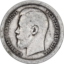 Russia, Nicholas II, 50 Kopeks, 1897, Paris, Argento, MB+, KM:58.1